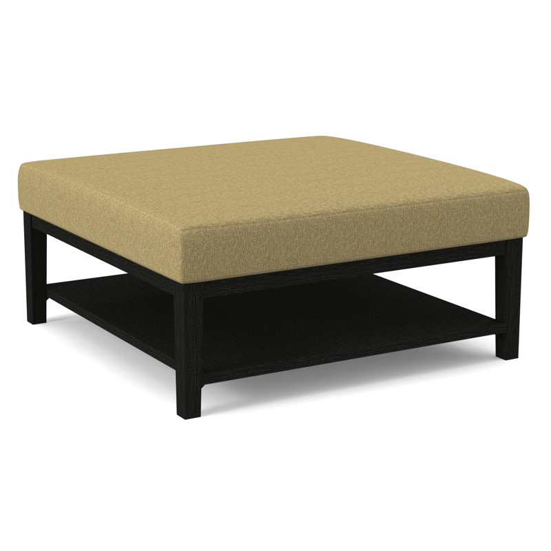 Hammond Square Ottoman, Antique Black Finish, Gray Sugar Performance; 0863-84