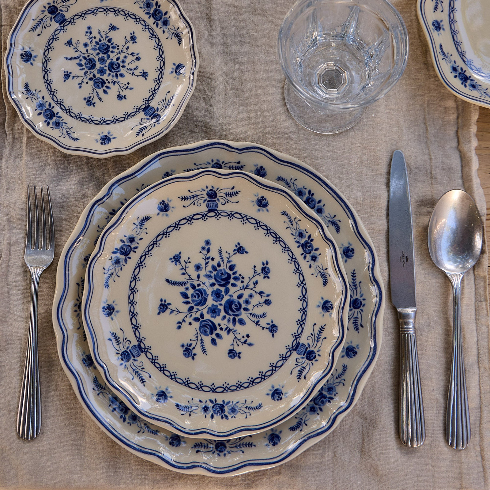 Vila 7" Appetizer Plate, Beige/Blue