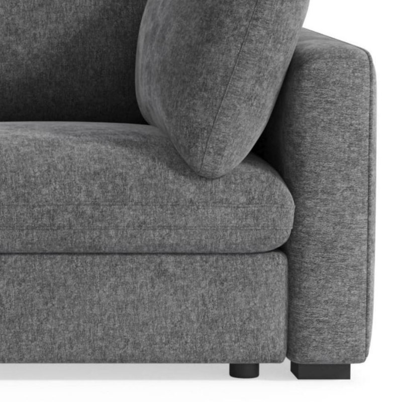 Canapé modulaire rembourré avec rangement Sheley, Gris chenille