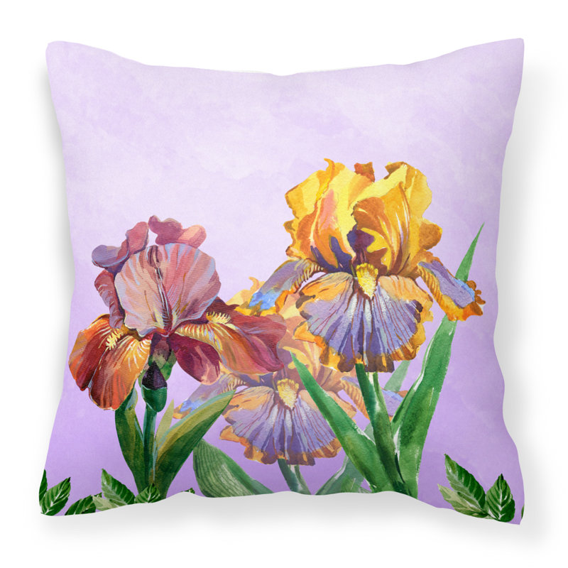 Coussin décoratif intérieur/extérieur iris, 18 po x 18 po