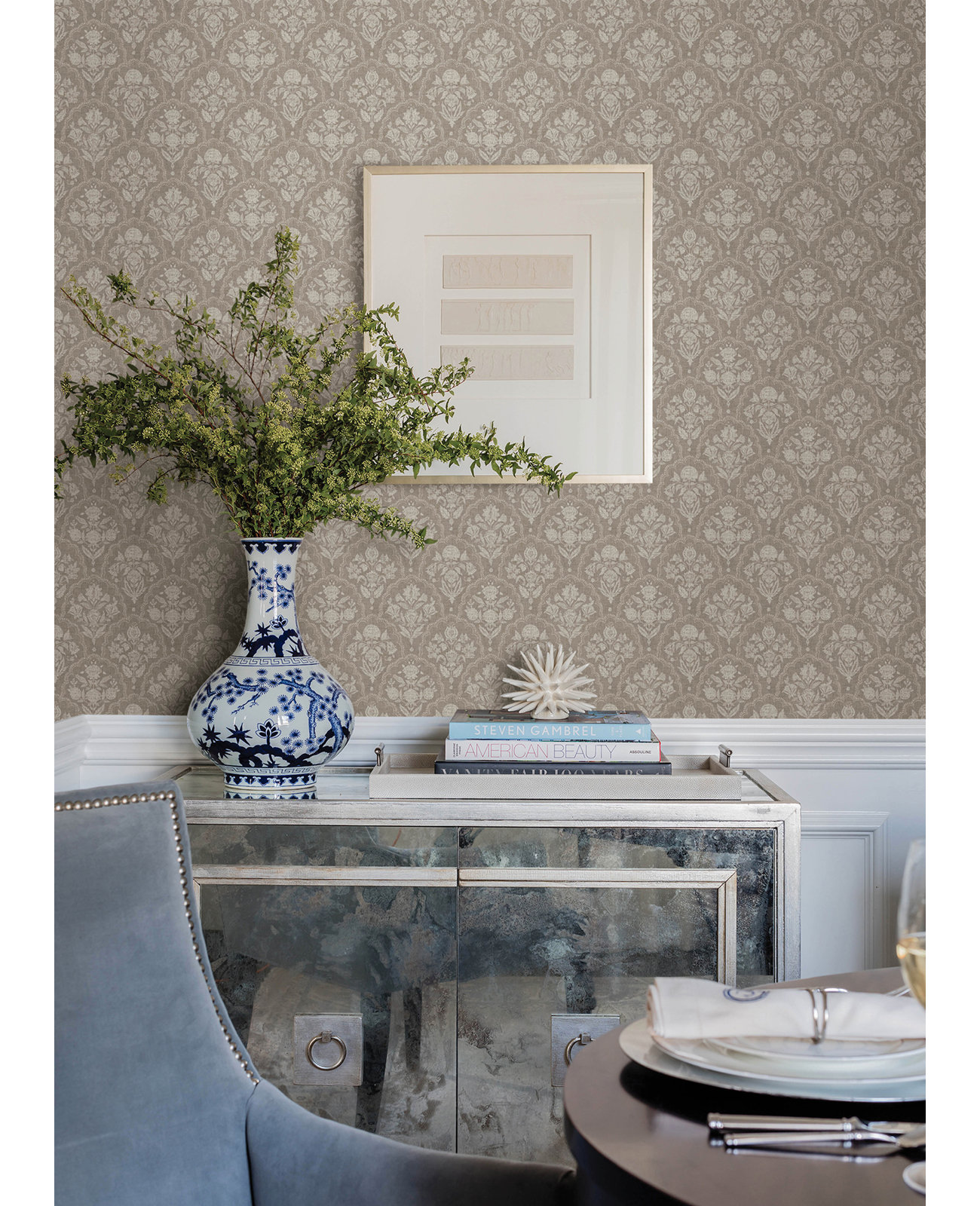 Fishscale Wallpaper Double Roll, Gray