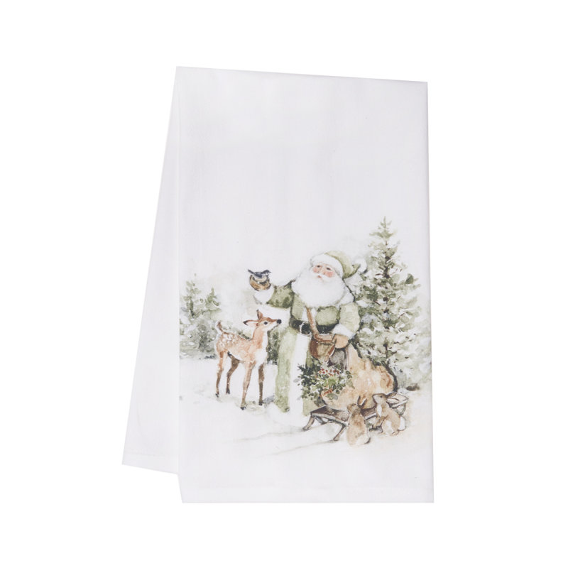 Serviette Woolland Père Noël et animaux