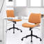 Armless Walnut Bentwood & Faux Leather Swivel Office Chair with Adjustable Height and Recline-1399872420