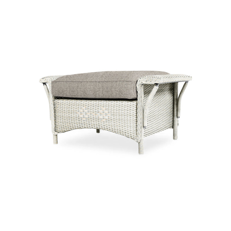Nantucket Outdoor Ottoman, Rumba Nickel, White