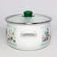 Casserole de coq en émail de style campagnard traditionnel avec couvercle en verre-86134097