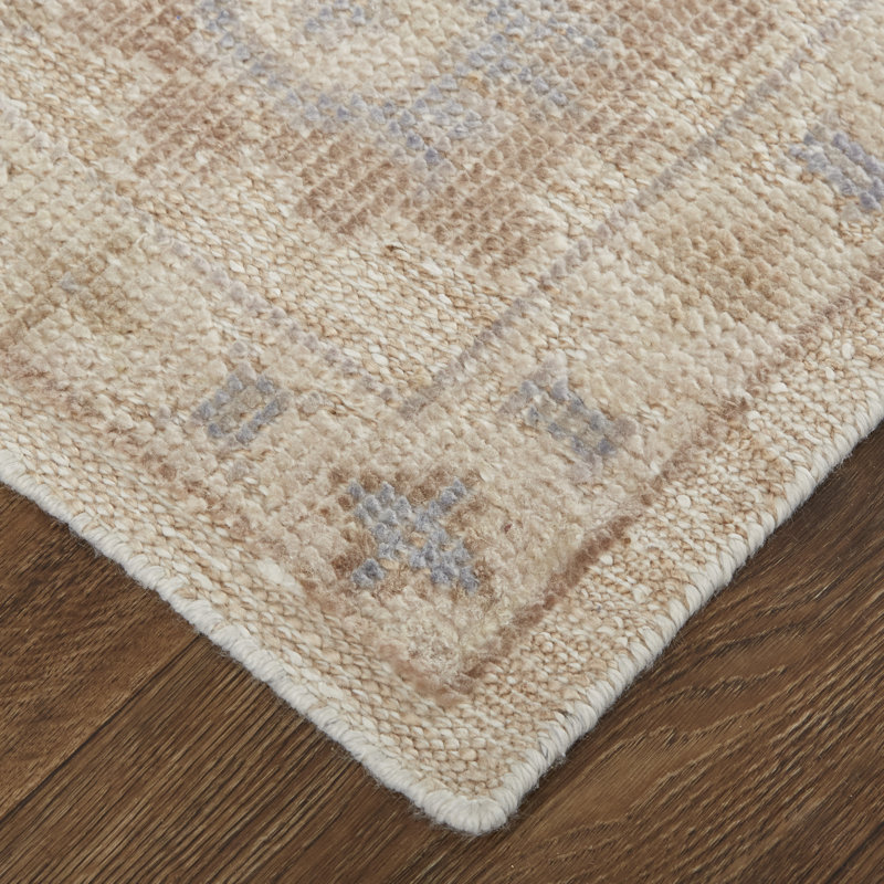 Wendover Transitional Floral & Botanical, Tan/Orange/Blue Area Rug, Rectangle 8' x 10'