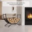 Support à bois en forme de U de 31,5 pouces, support à bûches en acier robuste, support de rangement intérieur en bois pour empiler le bois de chauffage