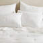 Ensemble de courtepointe 3 pièces en coton brodé double / grand, blanc