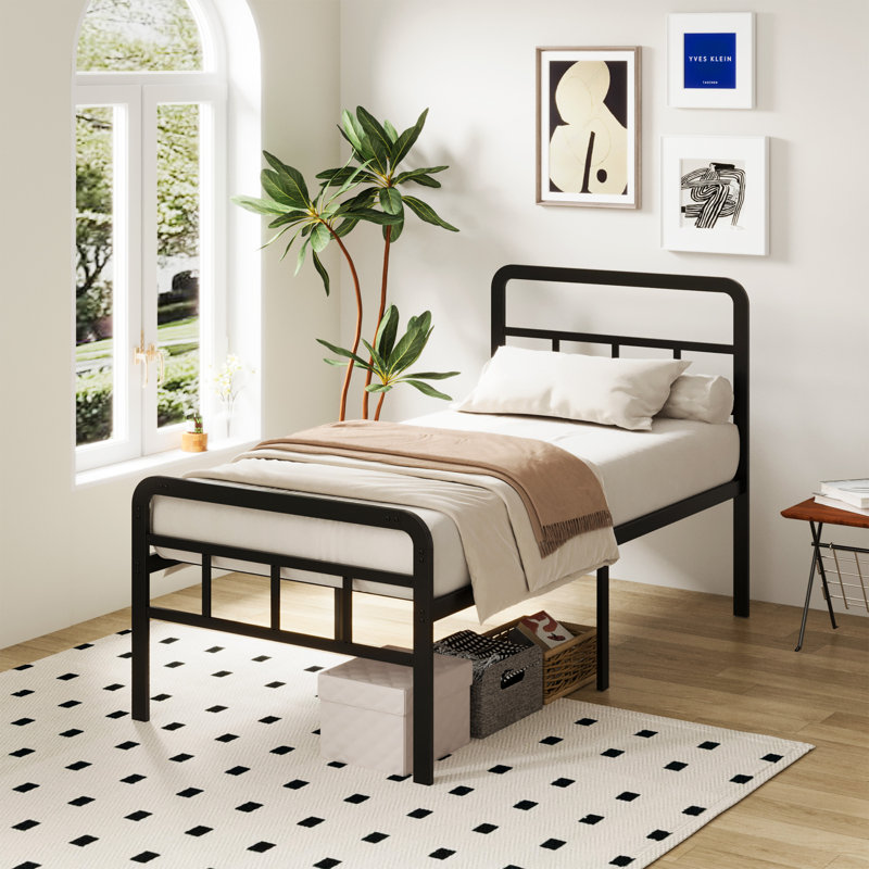 18 Inch Metal Bed Frame with Headboard and Footboard, Twin XL