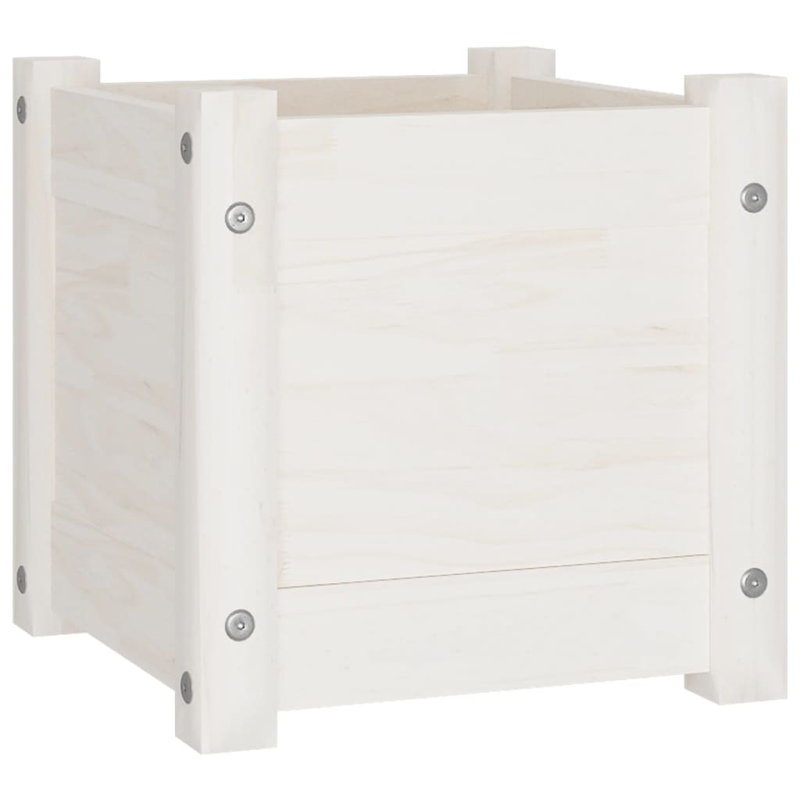 Alasiah Wood Planter Box, White, 31cm H x 31cm W x 31cm D