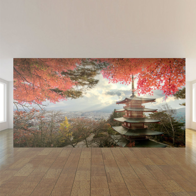 Panneau de papier peint asiatique Furley, L 100,08 po x l 96 po