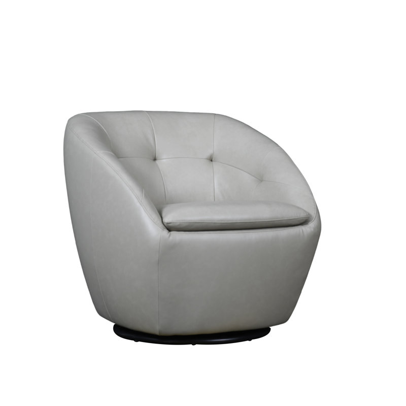 Fauteuil d'appoint pivotant Cladeus, Crème / Havane