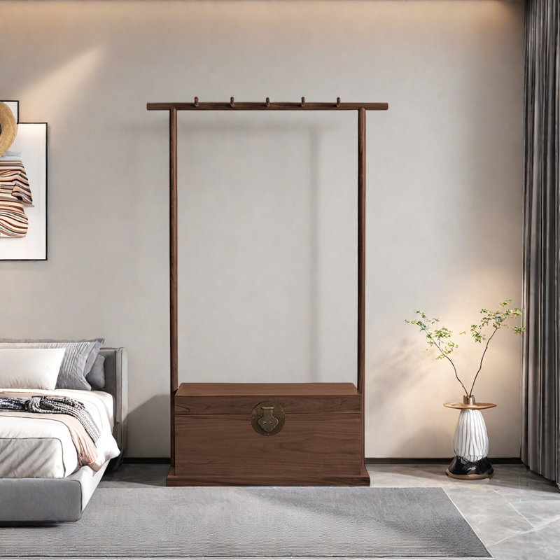 Eco-Friendly Solid Wood Coat Rack, Walnut
