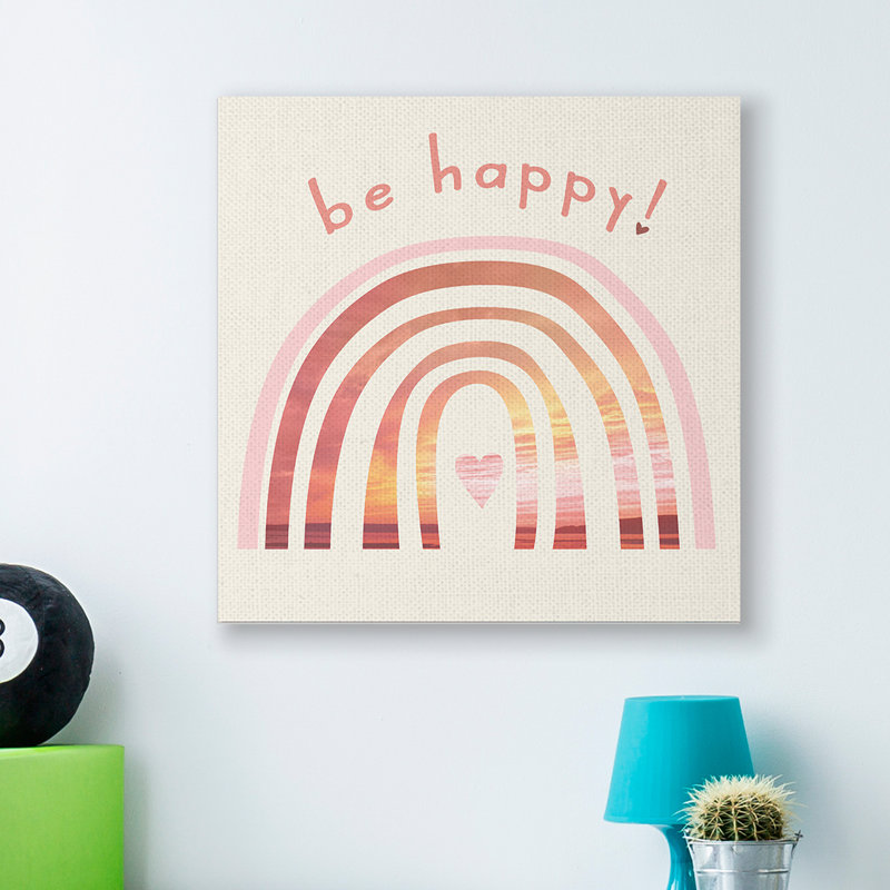Be Be Expression, ton chaud, plage, arc-en-ciel, Toile tendue, H 30 po x l 30 po