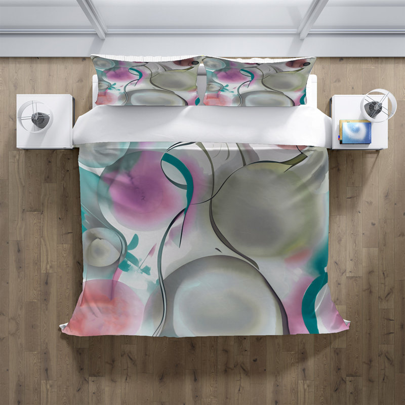 Polyester Abstract Duvet Cover, King Duvet Cover + 2 King Shams