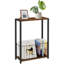 Table d'appoint étroite avec porte-revues, table de chevet mince | Design gain d'espace, petits espaces, tablette de rangement, structure en métal, montage facile, 18 cm P x 43 cm L x 60 cm H, brun rustique-136127467-136127469