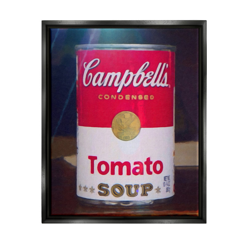 "Tomato Soup Can Still Life" par Graffitee Studios, reproduction d'art sur toile flottante, Cadre flottant noir de jais
