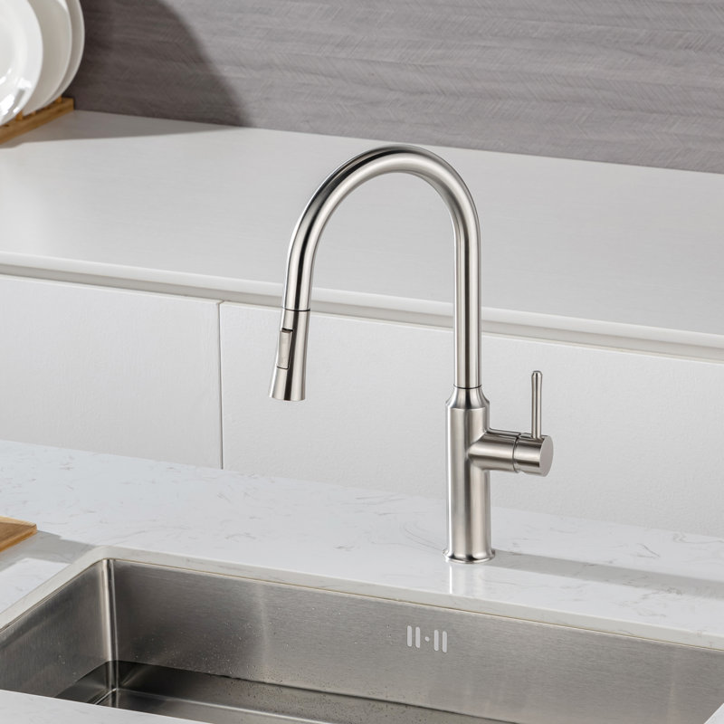 Rainlex Pull Down Kitchen Faucet, Brushed Nickel