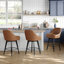 Swivel Upholstered Counter Stool with Metal Frame-1283618943-1283618881
