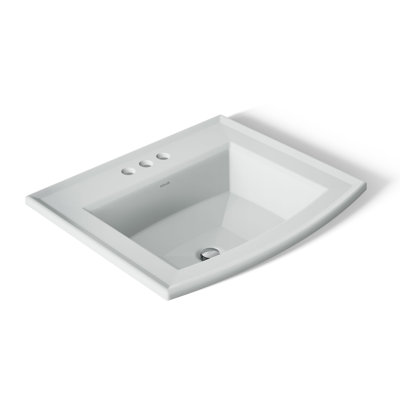 Lavabo de salle de bain rectangulaire encastré en porcelaine vitreuse avec trop-plein Archer®