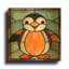 Aurum Wall Art, «Vitrail bébé pingouin» par Rich Monet, art mural en métal doré, 36 po x 36 po-851754311