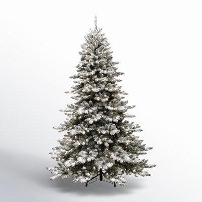 9' Frosted Pre-Lit Spruce Christmas Tree