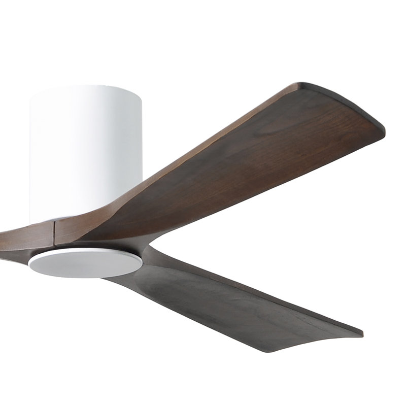 Irene LED Ceiling Fan, Gloss White, Walnut, 60"