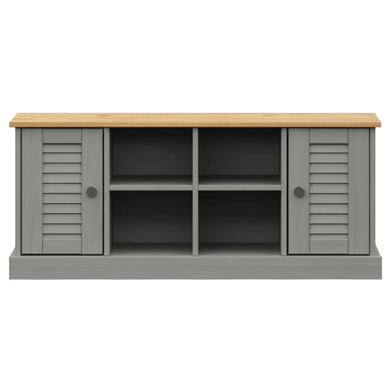 Brionna 4 Pair Shoe Storage Bench 106 x 35 x 45 cm Solid Wood Pine, Grey/Brown