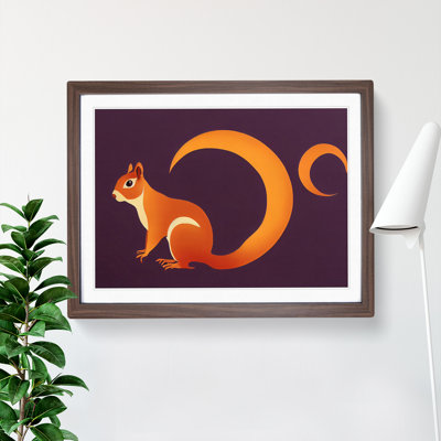XH1022-9007X The Terrific Squirrel Abstract 1 Piece Single Picture Frame Wall Art