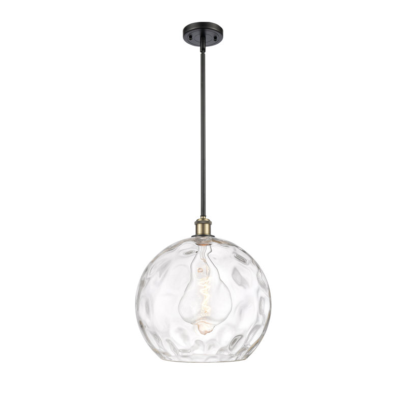 Luminaire suspendu sphère 1 lumière Cindi, DEL, Laiton antique noir