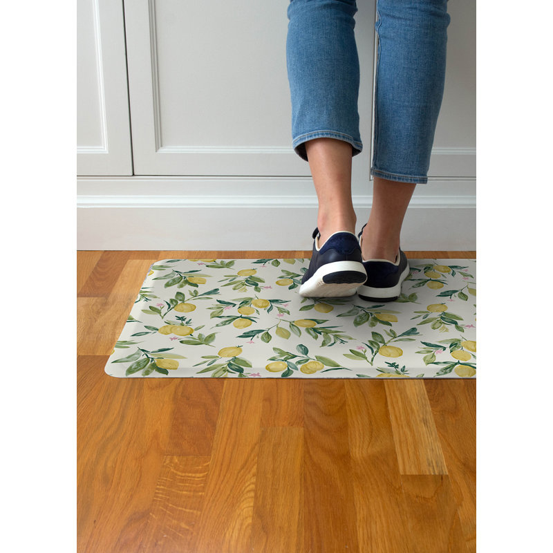 Limon Yellow and White Anti-Fatigue Comfort Mat, 32in x 20in