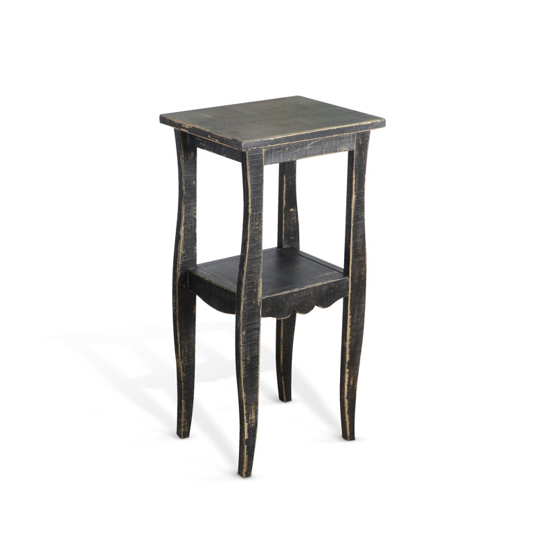 Table de bout en bois massif Komor, H 28 po x l 14 po x P 11 po, Sable noir