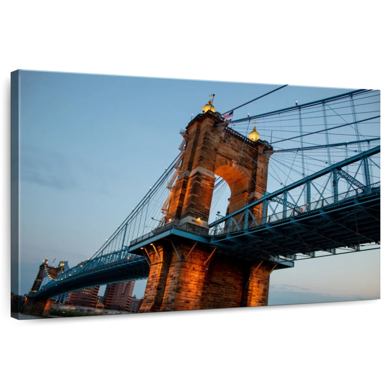 Lilie Illuminated Roebling Bridge, 30" H x 45" W