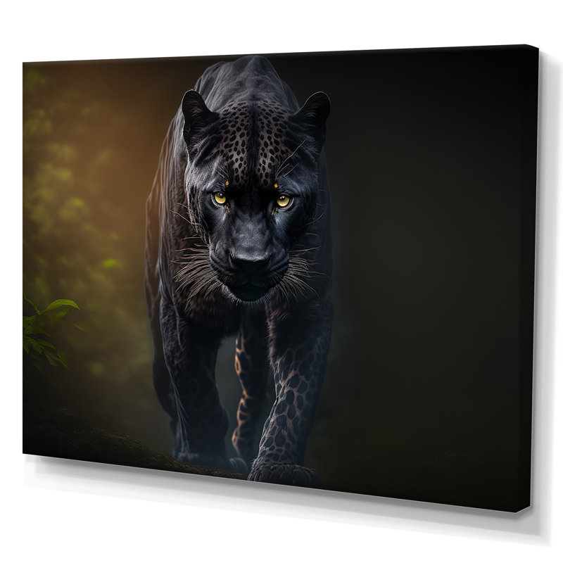 «Black Majestic Panther I», reproduction sur toile, H 34 po x l 44 po x P 1,5 po, Toile tendue
