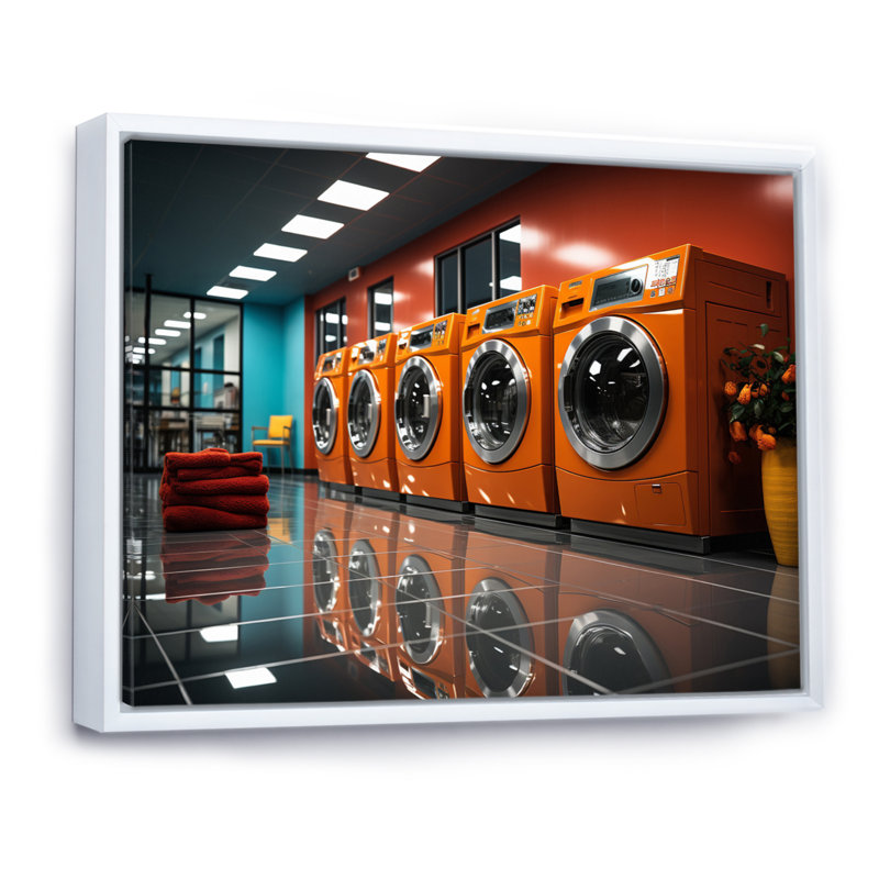 Blanchisserie du prochain siècle I - Décoration murale salle de bain et buanderie, H 12 po x l 20 po x P 1 po