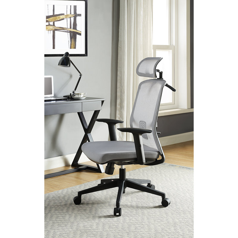 Mesh Gaming Chair with Headrest, Gray