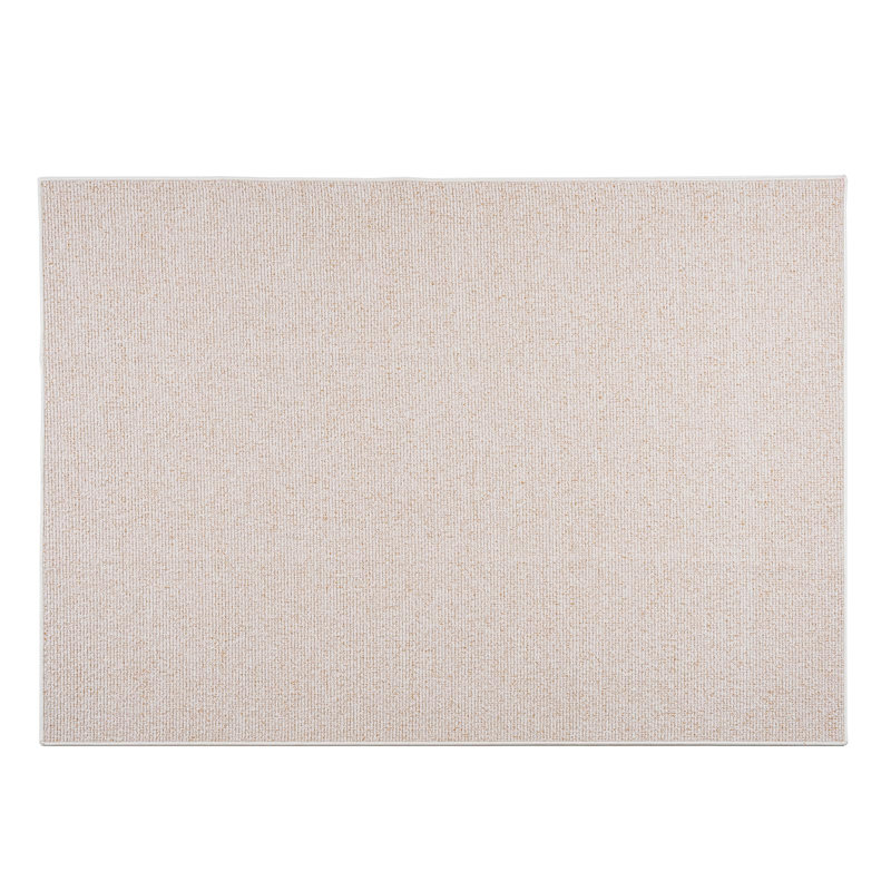 Tapis antidérapant en coton tissé 152 x 213 cm, tapis moderne et lavable pour salon, chambre ou chevet., Beige, 5' x 7'