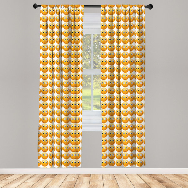 East Urban Home Emoji Semi-Sheer Rod Pocket Curtain Panels | Wayfair