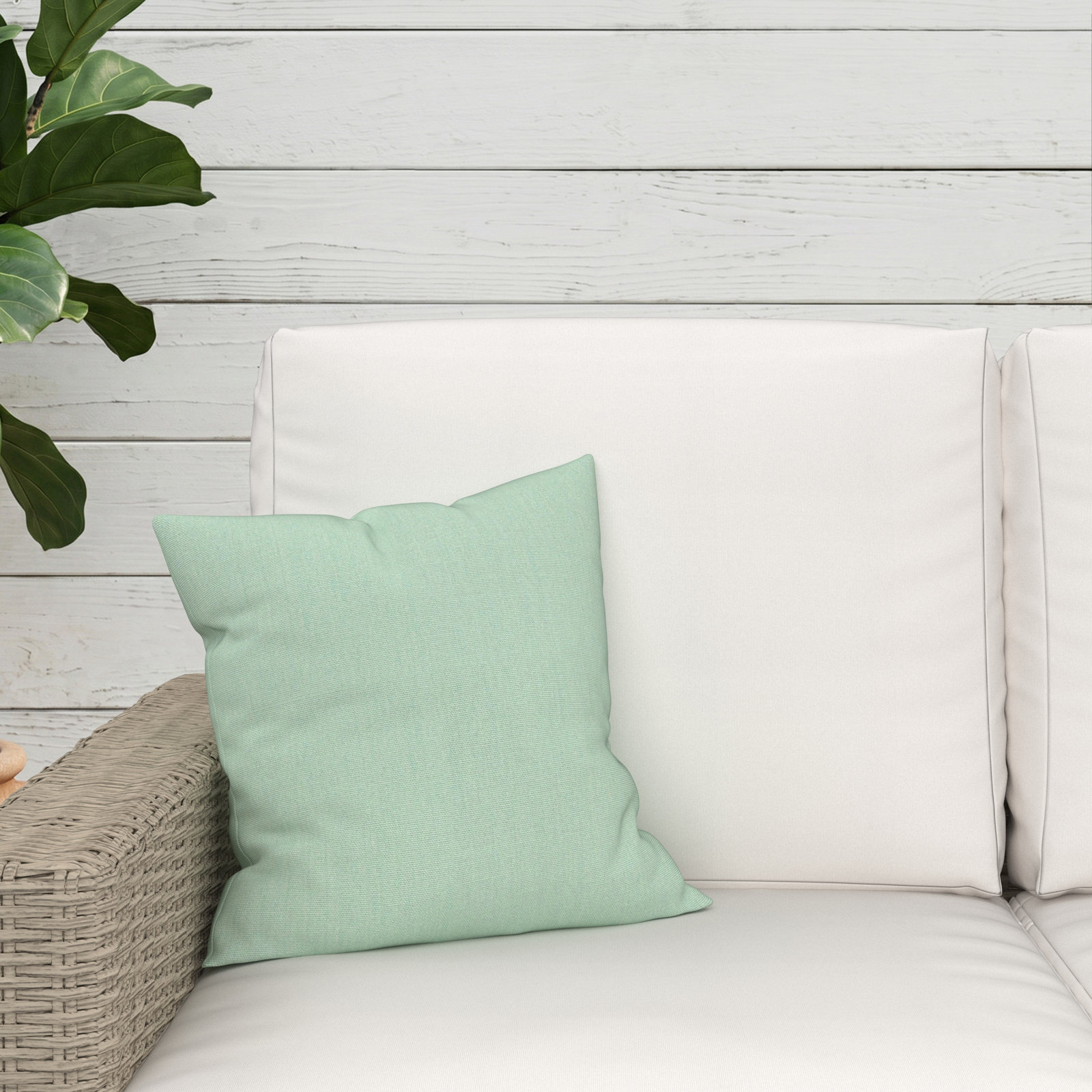 Indoor/Outdoor Throw Pillow, Square 16", Canvas Spa Sunbrella® Canvas