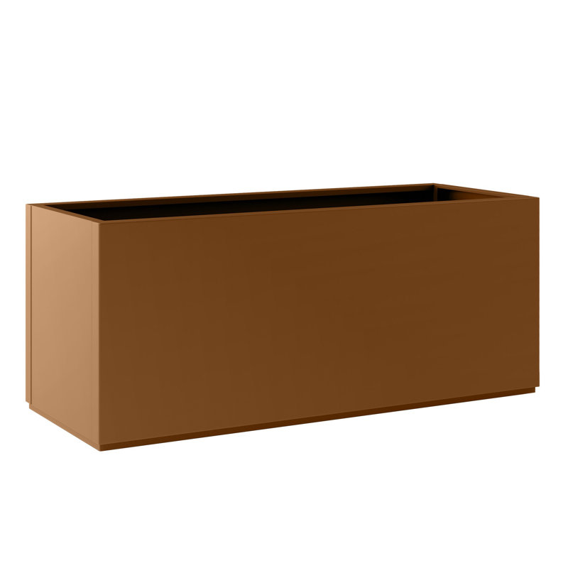 Metal Planters Box– Rectangular Large Brown Planter for Outdoor Plants and Garden Use,Sleek Planter Box with Drainage Holes ,Vegetables and Flowers