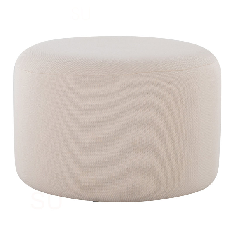 Grand pouf rond en tissu tricoté par
