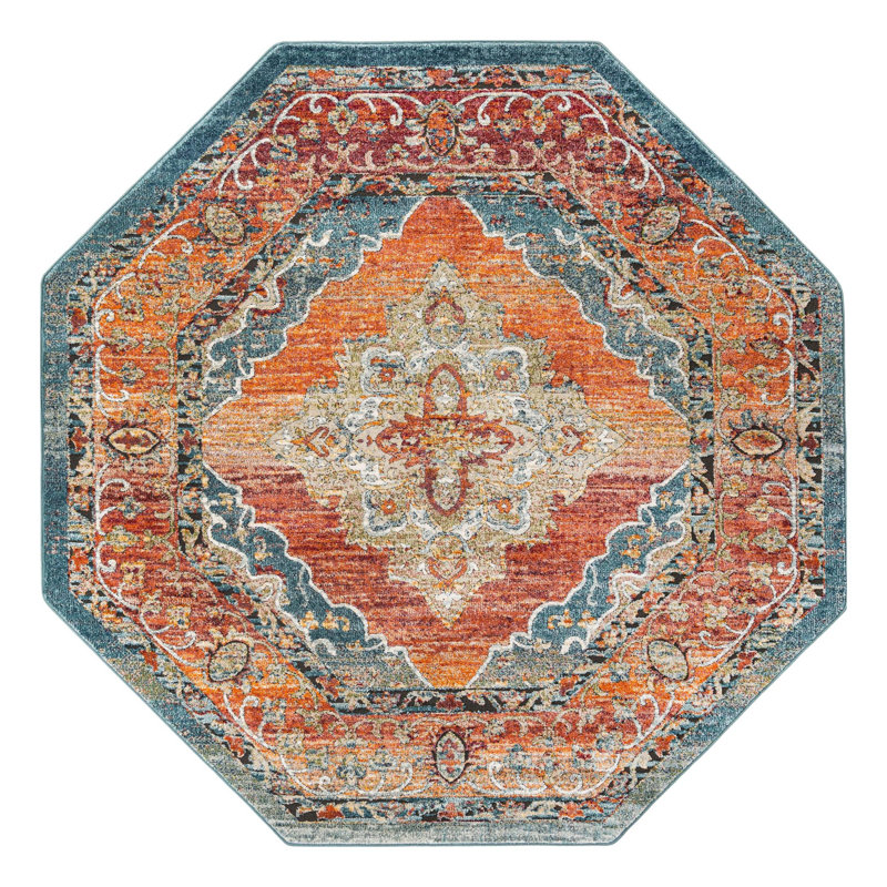 Tapis oriental rouille Alresford, Octogone 7 pi 10 po x 7 pi 10 po