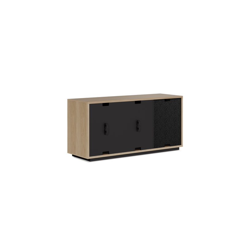 Profile 3-Door Media Storage Console, Washed Oak