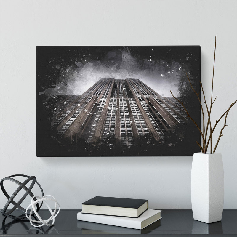 The Empire State Building Vol.1 Paint Splash - Wrapped Canvas, 40cm H x 60cm W x 3cm D