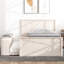 Lit plateforme simple en bois avec lit gigogne escamotable, armoire de rangement, blanc crème-973044244-973044242