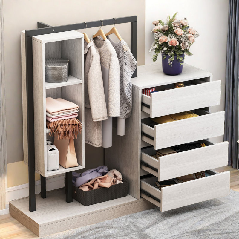 Tenjo With 4 Drawers, 3 Open Compartments And Multiple Shelves, White