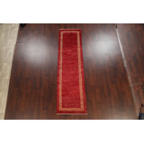 One-of-a-Kind 2'9" X 9'11" New Age Runner Wool Area Rug in Red