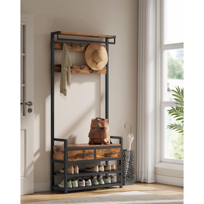 Hall Tree 80cm Wide with Shoe Storage