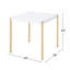 Table de bout carrée avec pieds en métal, blanc et or