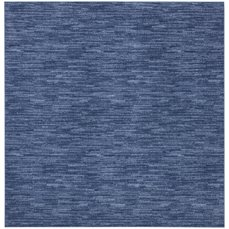 Tapis intérieur / extérieur bleu marine / bleu Nourison Essentials, Carré 5 pi